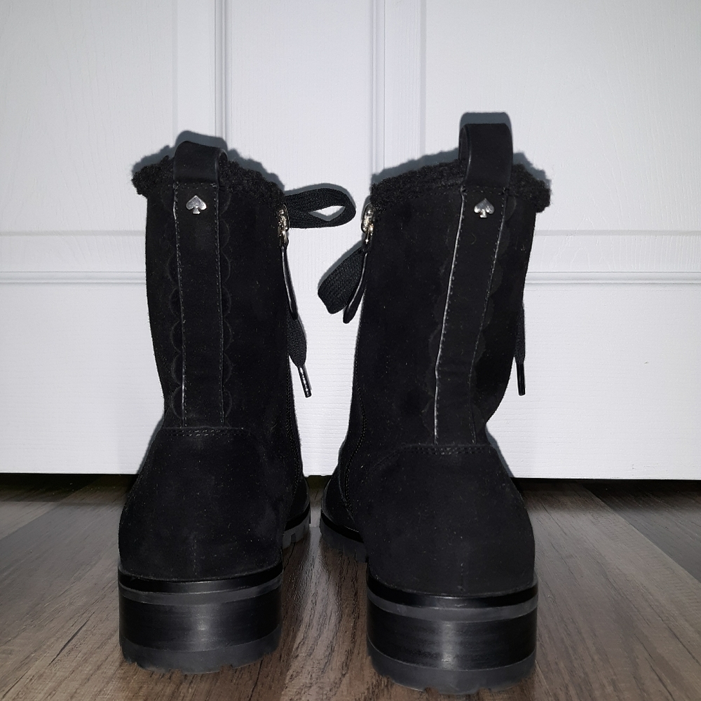 #99. Brand new KATE SPADE Raegan Black Suede Shearling Lined Boots. Size: 9.5 - Picture 5 of 11